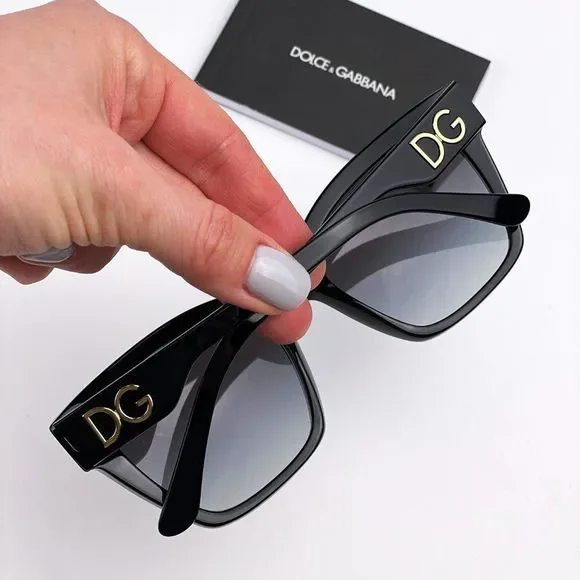 D&G DG4384 501/8G  Sunglasses Black Gray Square Women - Picture 3 of 10